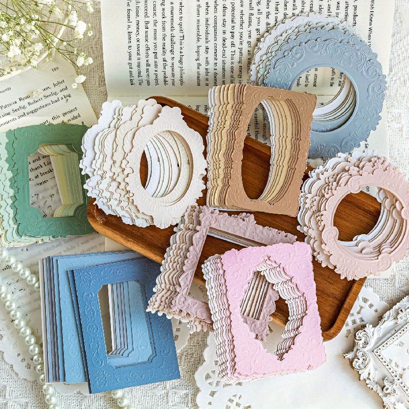 Vintage Hollow Embossed Photo Frame Paper Journal For - Temu