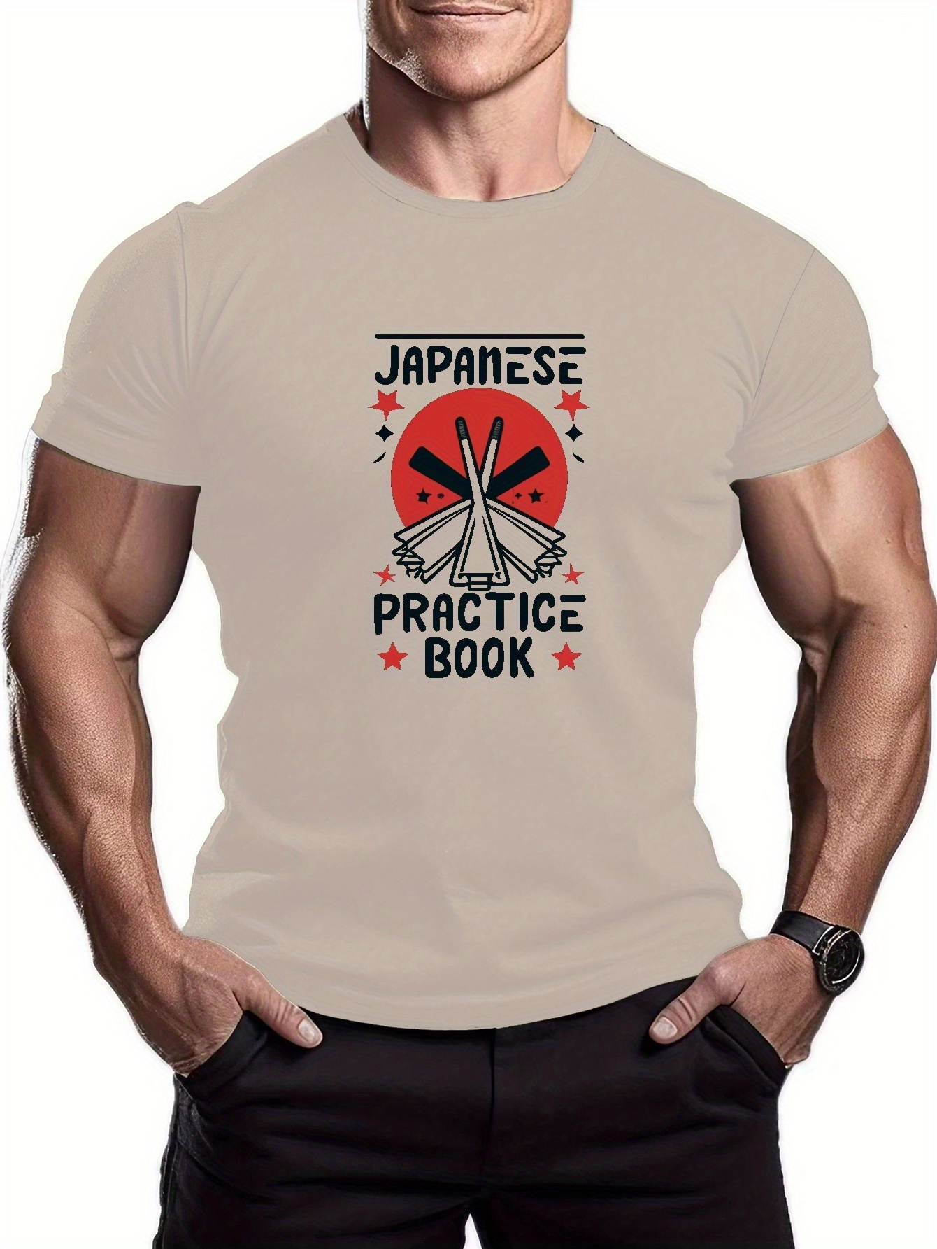 Japanese Practice Book Print Men's Trendy Comfy T shirt - Temu