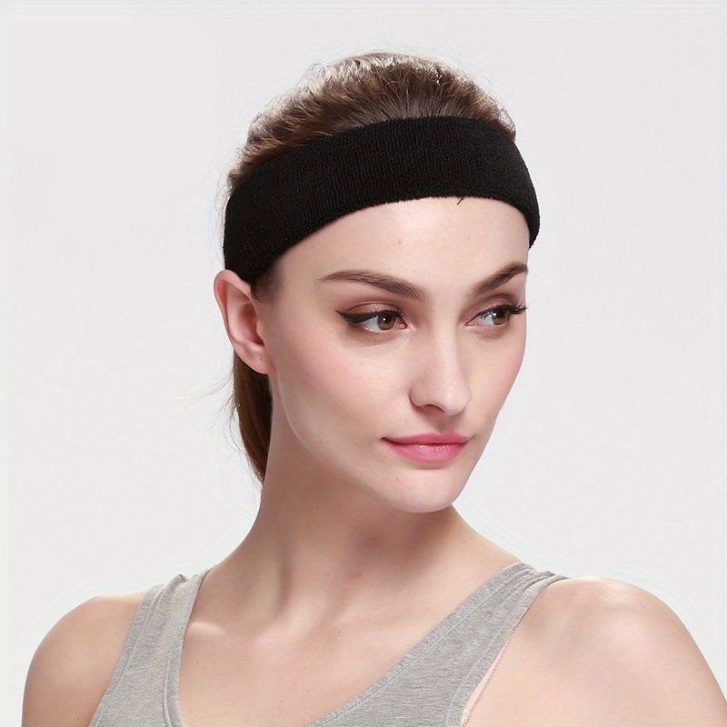 1 Bandeau De Sport Noir, Bandeau De Sport De Basket-ball Extérieur,  Anti-transpirant Pour Hommes Et Femmes, Écharpe De Tête Absorbante De Sueur  Élargie De Yoga De Fitness Aérobique De Cyclisme