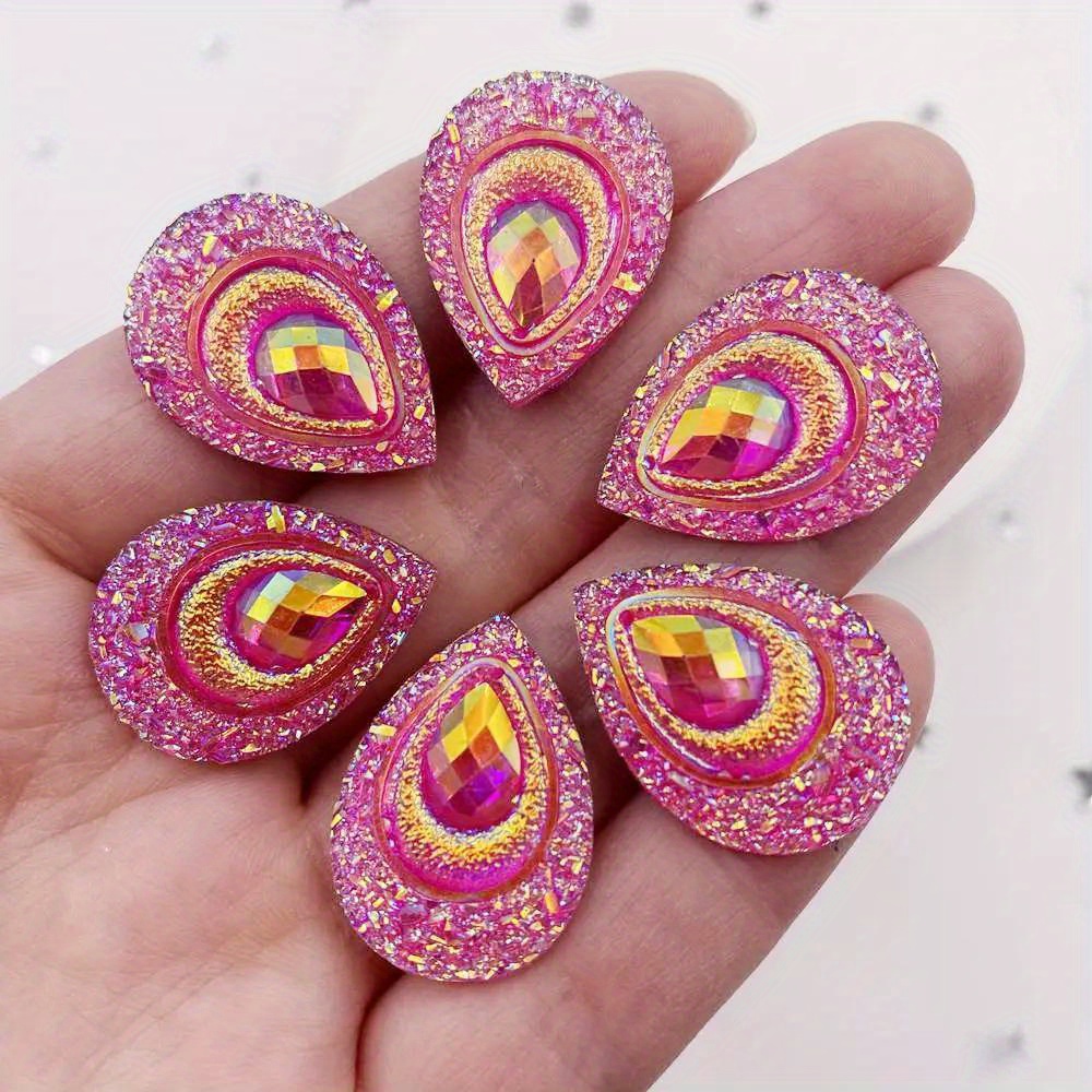 AB Resin Accessories Peacock Feathers Rhinestone Buttons 20x38mm Flat Back  For DIY Clothing Applique, Scrapbooking, And Wedding Décor From  Cambay_jewelry, $18.28