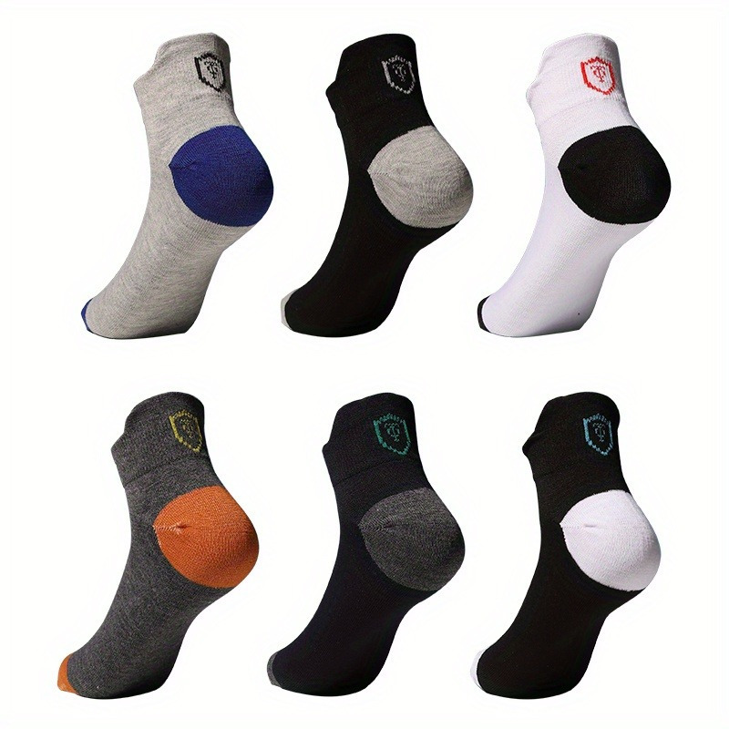 5 Pairs Men's Athletic Quarter Socks Sweat Absorbing