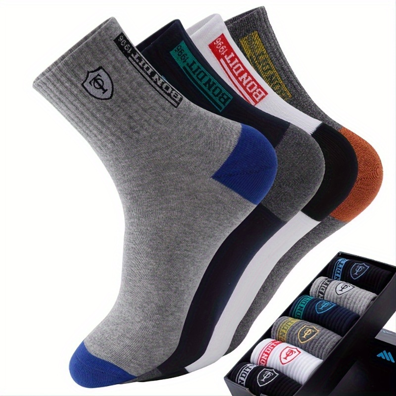 5 Pairs Men's Athletic Quarter Socks Sweat Absorbing