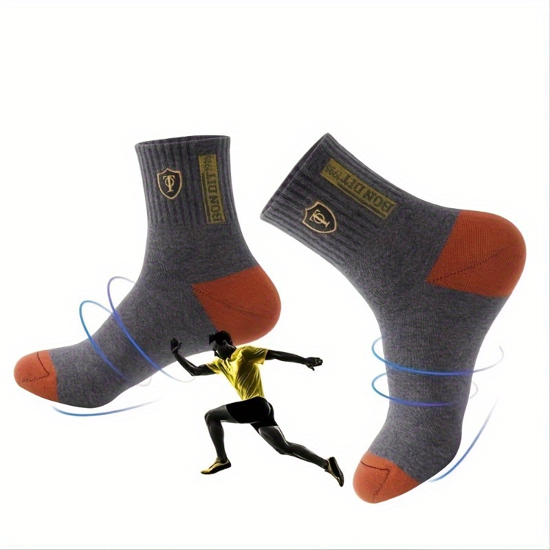 5 Pairs Men's Athletic Quarter Socks Sweat Absorbing