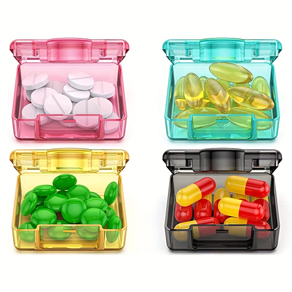 

4pcs Small Pill Boxes, Mini Transparent Plastic Storage Box, Convenient To Carry Pill Storage Box, Compact And Convenient For Travel