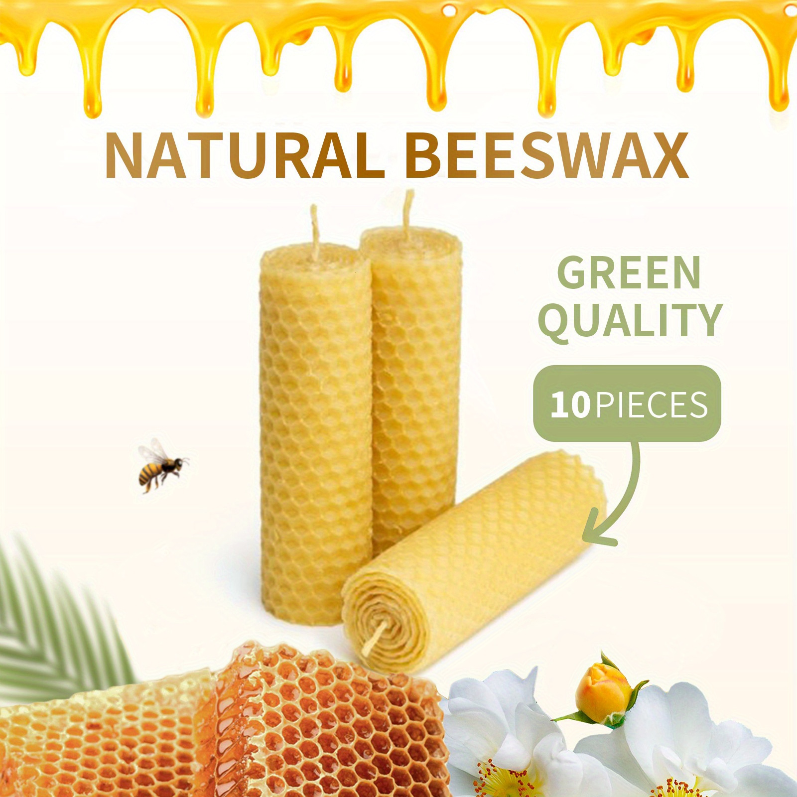 Beeswax Handmade DIY Christmas Atmosphere Creative Honeycomb Candles Pure  Beeswax Roll Wax Raw Materials.