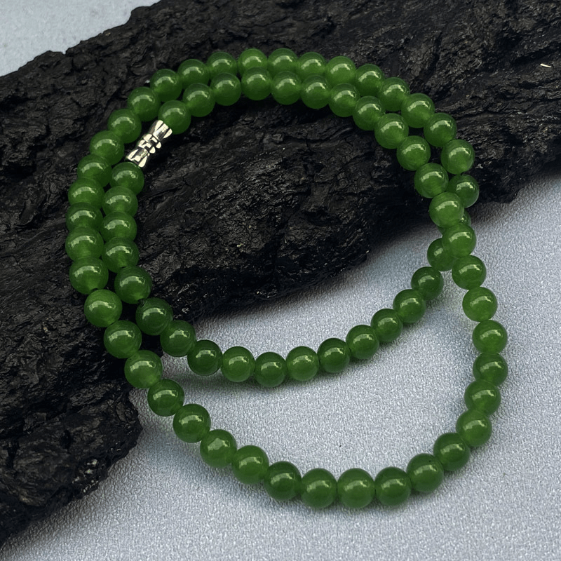 

Green Round Bead Necklace For Men