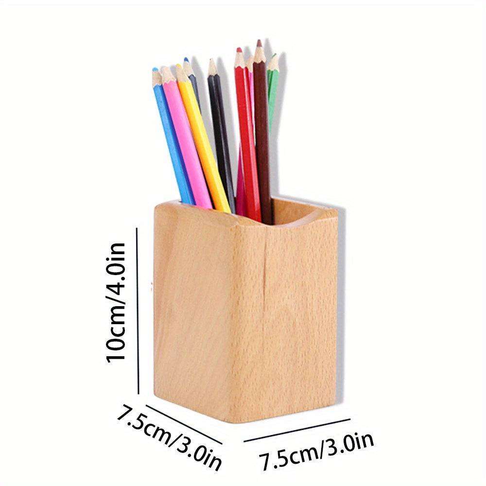 Pen Holder, Multifunctional Square Wooden Pen Holder, Walnut Wooden Pen  Holder, Office Supplies Wooden Pen Holder : : Office Products