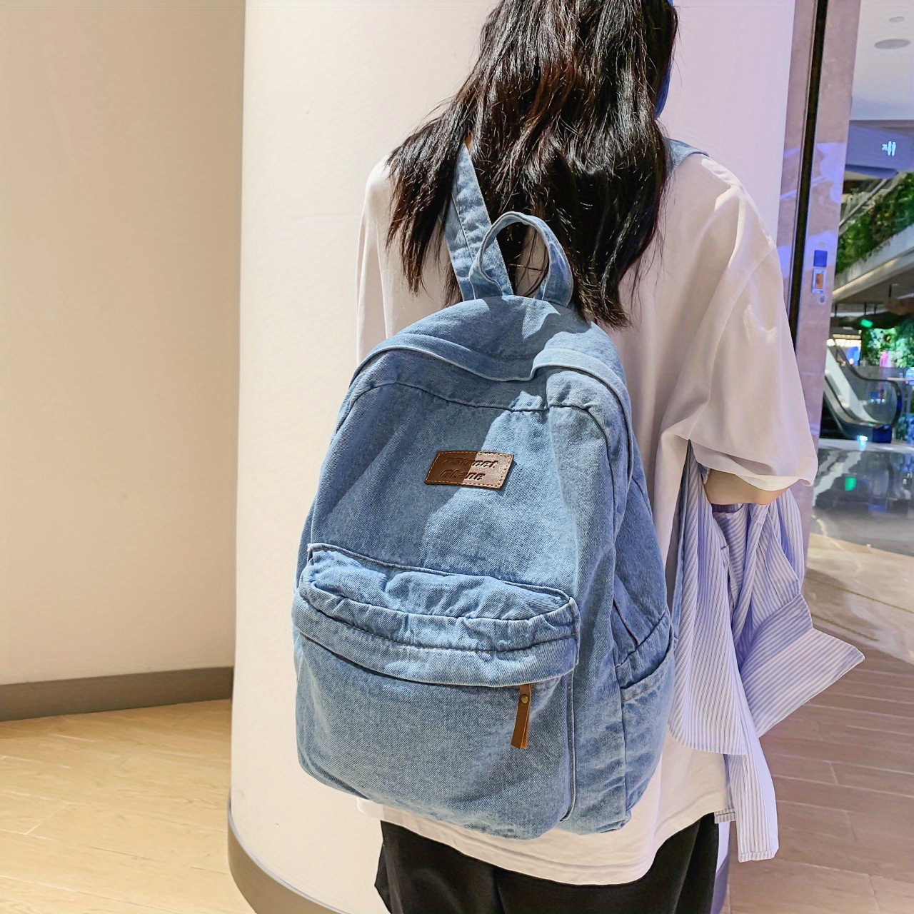 Denim backpack hot sale purse