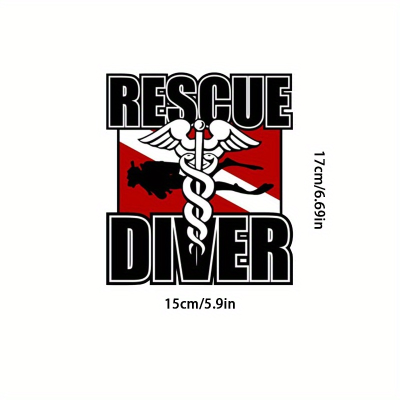  Rescue Diver Scuba Rescue Diver - Sticker Graphic - Auto, Wall,  Laptop, Cell, Truck Sticker for Windows, Cars, Trucks : Sports & Outdoors