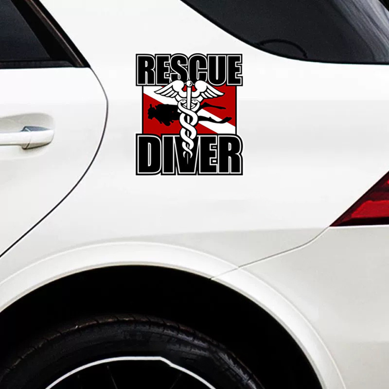  Rescue Diver Scuba Rescue Diver - Sticker Graphic - Auto, Wall,  Laptop, Cell, Truck Sticker for Windows, Cars, Trucks : Sports & Outdoors