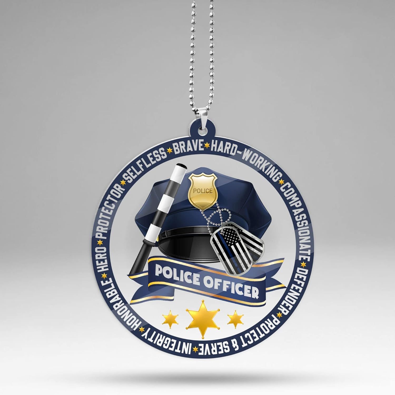 1pc Police Car Hanging Ornament Police Car Pendants God Bless The