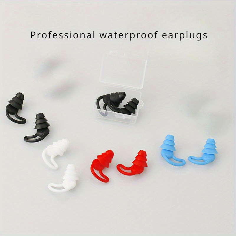 Bouchons d'oreille en silicone réutilisables Cribun, bouchons d'oreille  hypoallergéniques étanches à réduction de bruit pour la protection  auditive, adaptés pour dormir, nager (5 paires) 