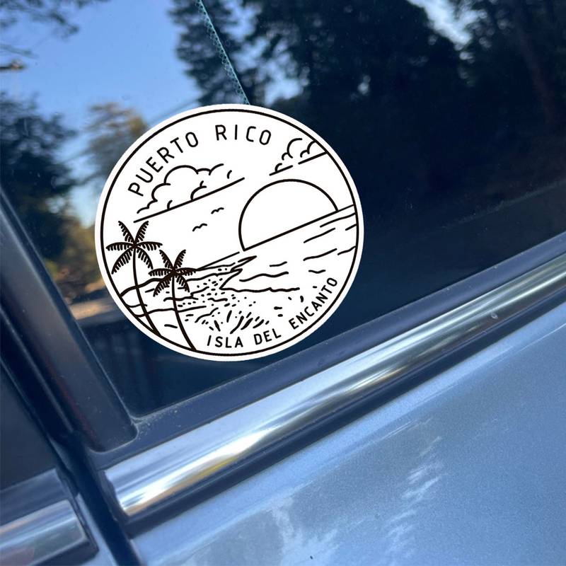 Puerto Rico \"PR\" Round 3\" Isla Del Encanto Auto Sticker, Outdoor Vinyl...