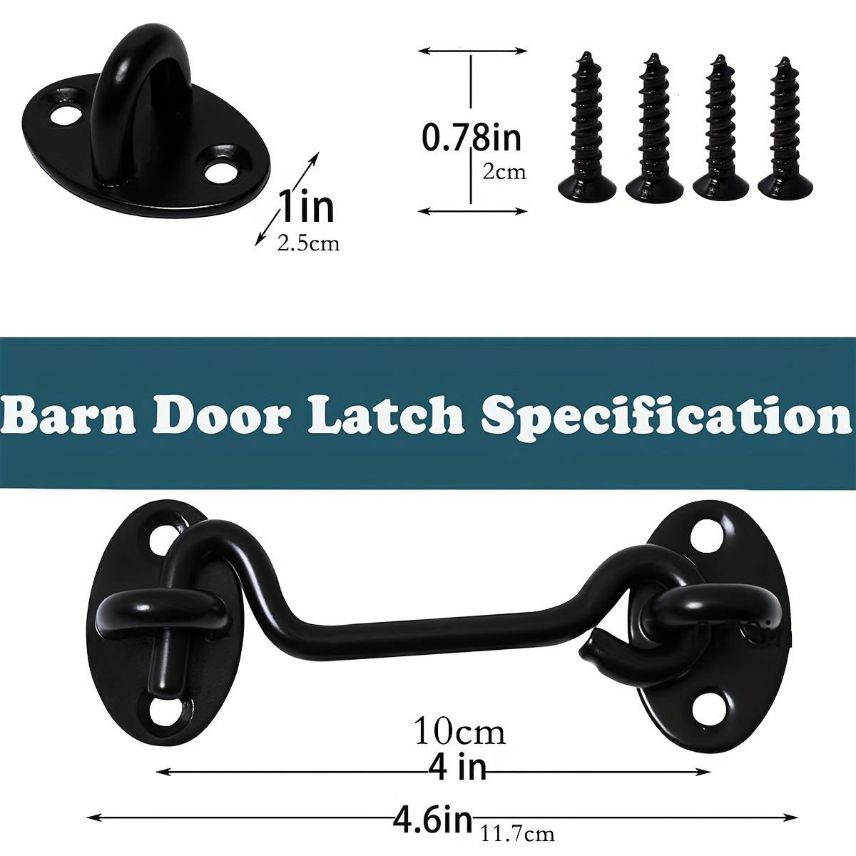 1pc Barn Door Latch Door Lock Hardware Sliding Door Lock Eye Hook