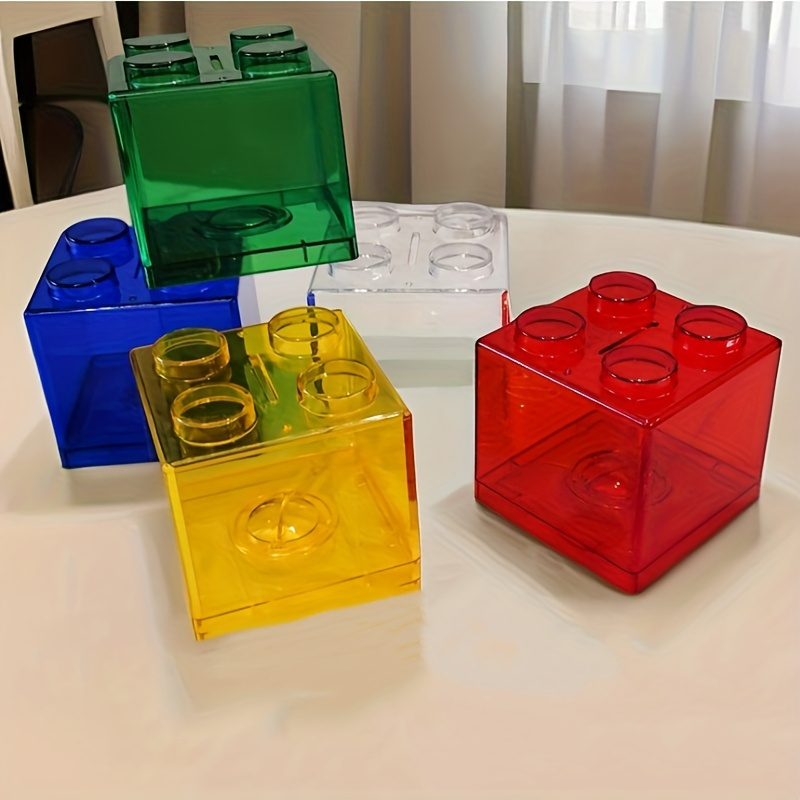 Caja de almacenamiento de bloques de construcción, organizador de juguetes  apilable con asa, contenedor de almacenamiento Compatible con Lego, estuche  de almacenamiento de rejilla - AliExpress