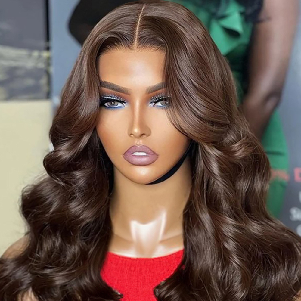 Chocolate Brown Lace Front Wig Human Hair 250 Density Temu Canada