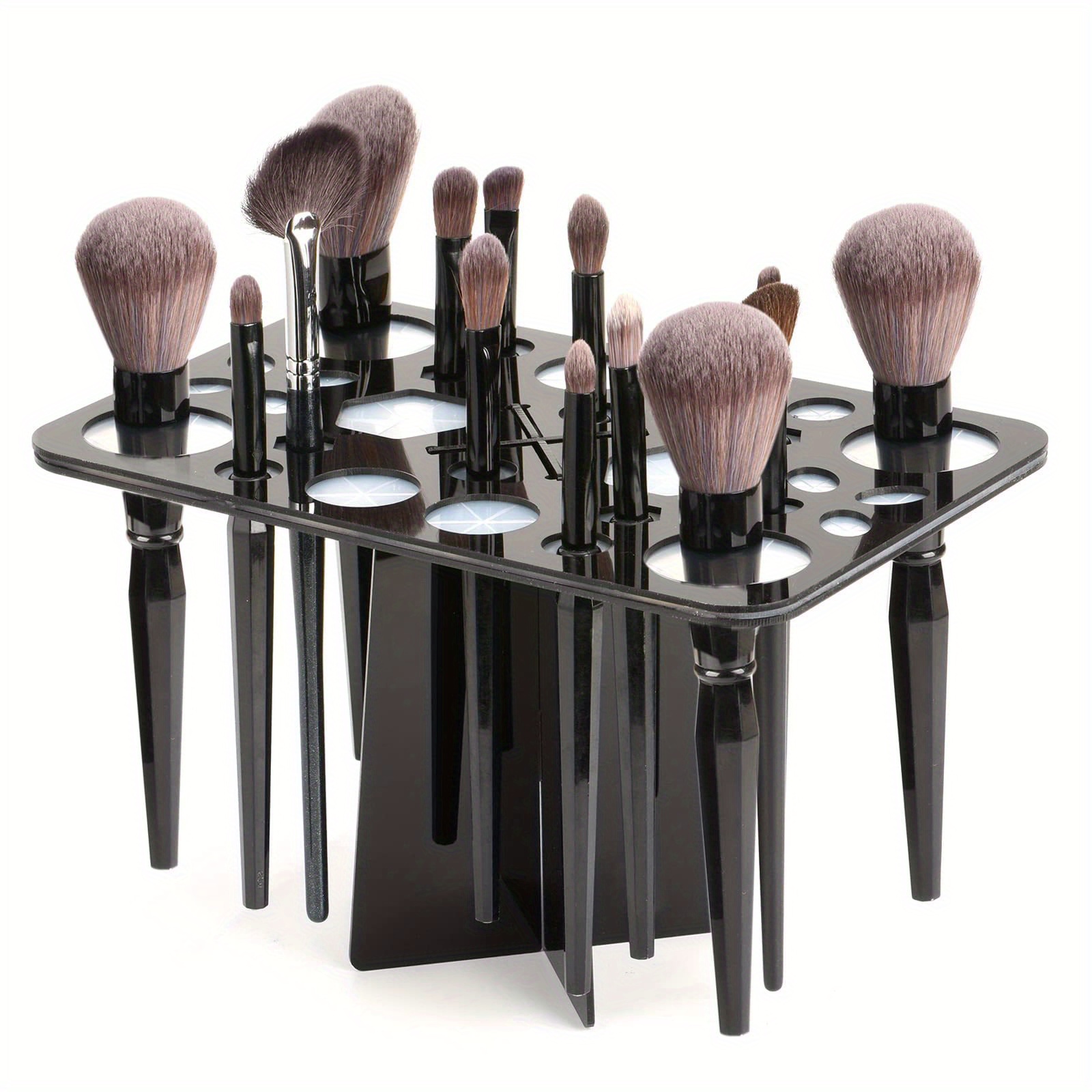 Makeup Brush Dryer Makeup Brush Stand Collapsible Multiple Slot Brush  Holder Stand Tree Tray Support Display For Artist Acrylic - AliExpress