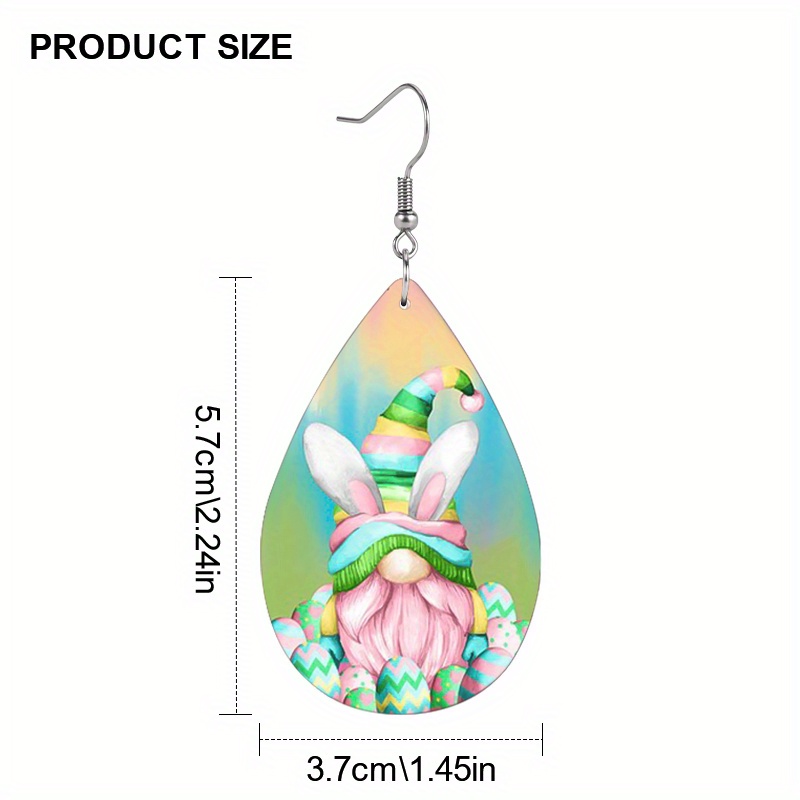 Beard Dwarf Rabbit Drop shaped Leather Earrings Easter - Temu