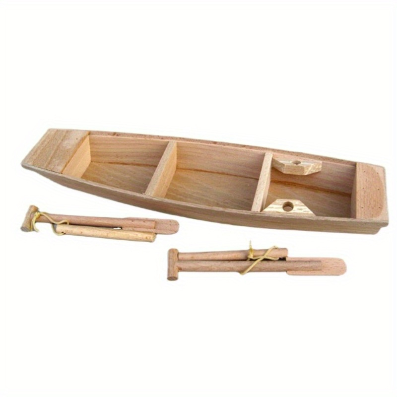 1Pc Wooden Mini Boat Model Small Wooden Fishing Boat Small Model Boat for  Decor 