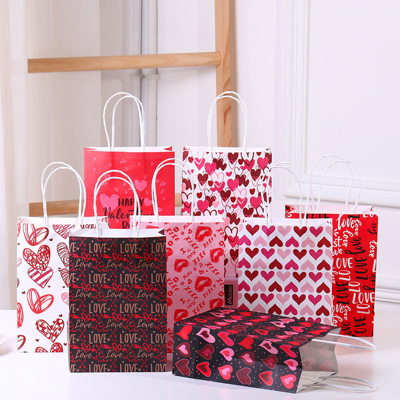 12 Piezas Bolsas Regalo Corazones Bolsa Regalos Papel Día - Temu Chile