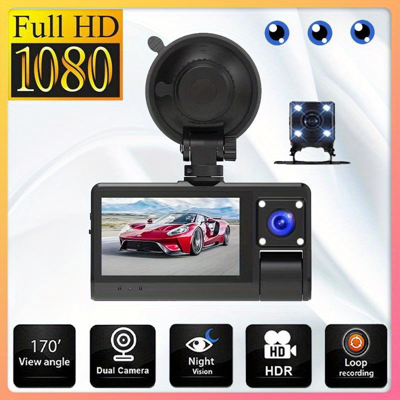 Grabadora Video Hd1080p Ips 3.0 Pulgadas 2 Lentes Visión - Temu