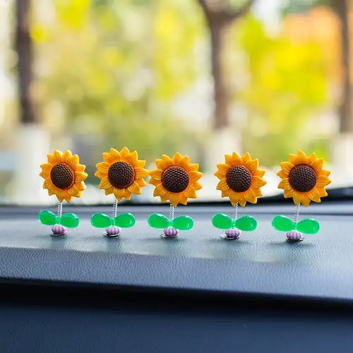 1pc Sonnenblumen-Auto-Ornament, Auto-Armaturenbrett, niedliche