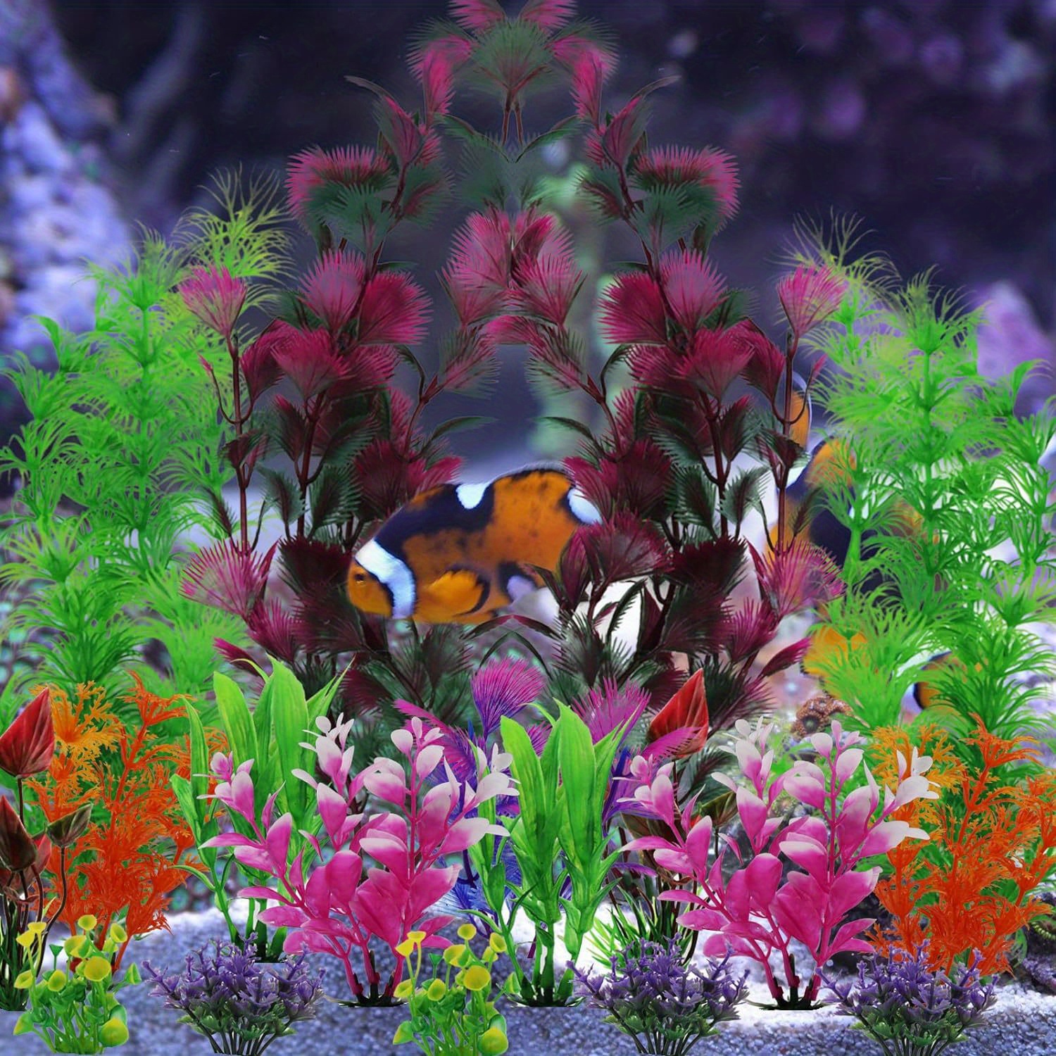Aquarium Plants Fish Tank Decoration Colorful Artificial Fish Tank  Decorations For Household And Office Aquarium Simulation Small To Large And  Tall - Pet Supplies - Temu United Kingdom