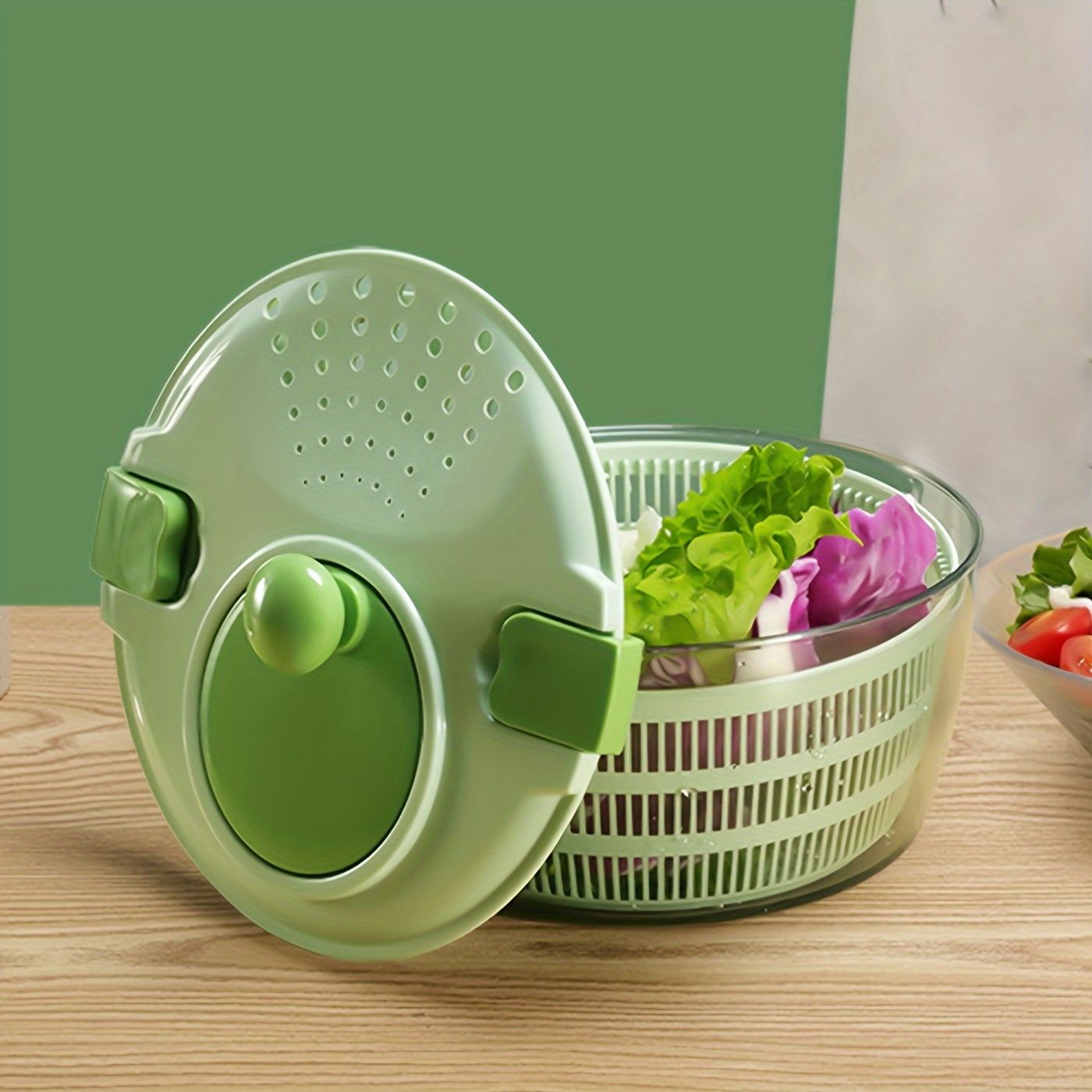 Centrifugadora de ensalada grande, secadora de frutas y verduras, lavadora  de verduras y lechugas : : Hogar y cocina