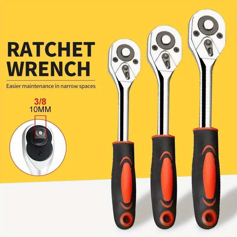 

1/4 3/8 Inch Ratchet Wrench 24 Tooth Drive Ratchet Socket Wrench Tool Multi-functional Diy Hand Tool Ratchet Handle Wrench