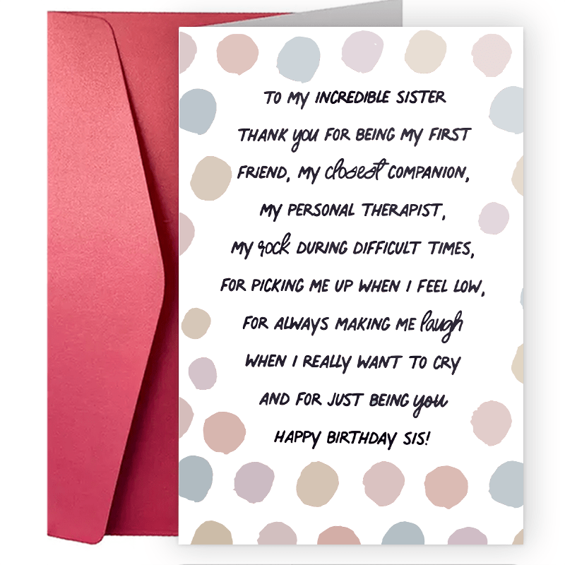 

A Fun And Creative Birthday Cardsister Birthday Card - Birthday Card For Sister - Sibling Card - Special Sister