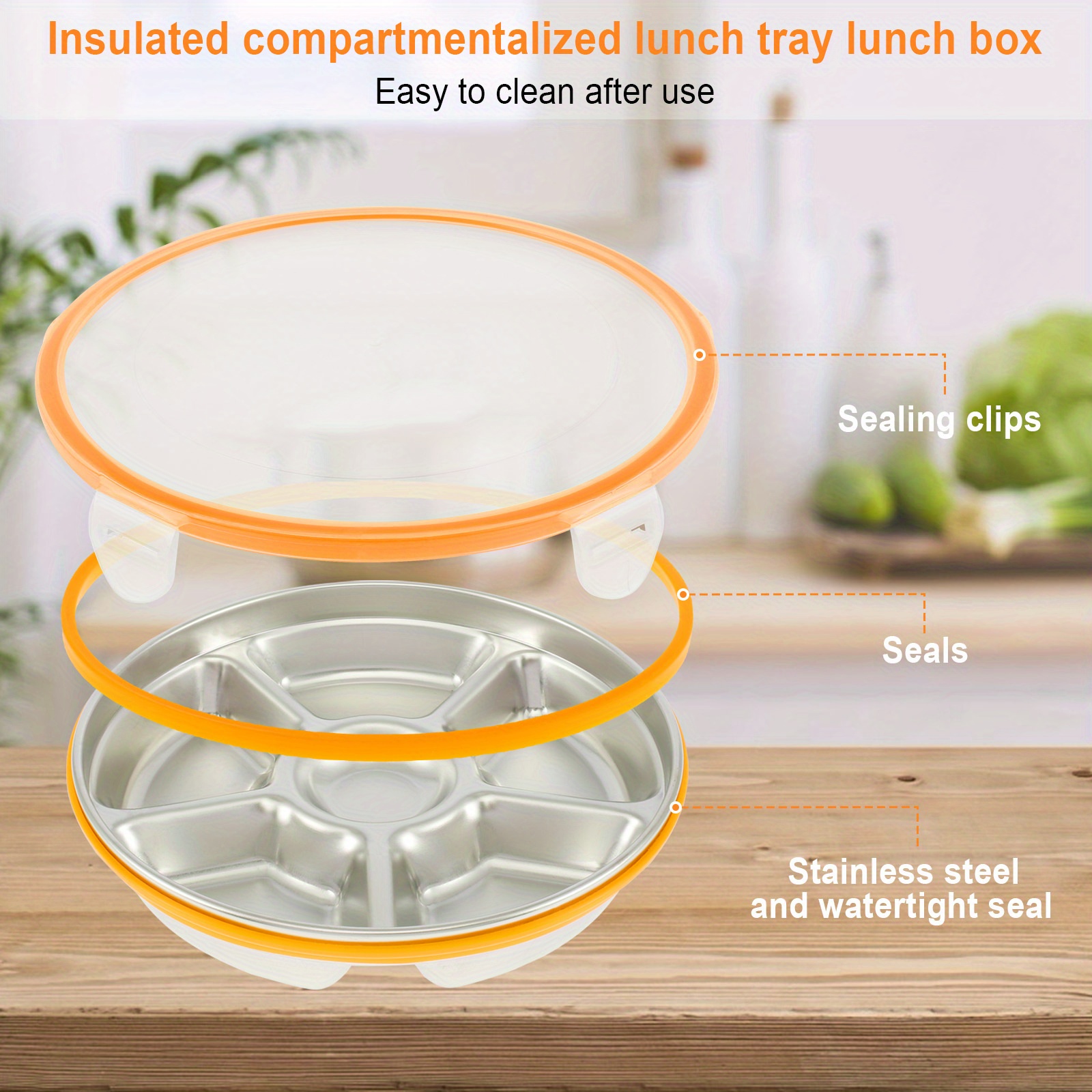 Divided Serving Tray With Lid Portable Food Storage - Temu Canada