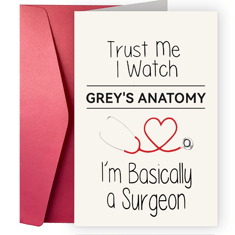 

1pc Funny Creative Valentine's Day Greeting Card Trust Me I Watch Mug, I'm Basically A Surgeon Card, Valentine's Day Gifts Eid Al-adha Mubarak