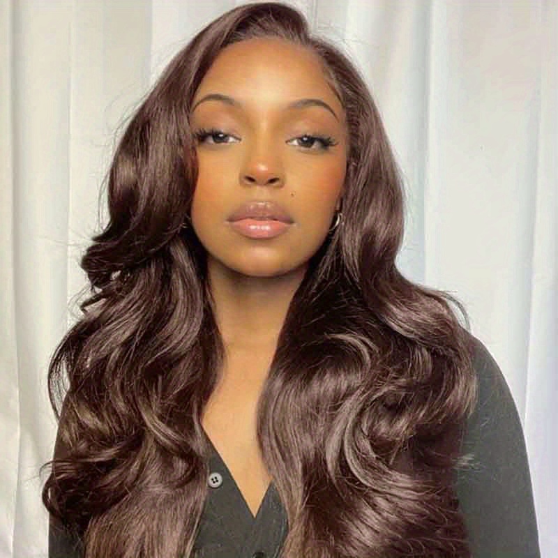 Chocolate Brown Body Wave Wigs 13x4 HD Lace Closure Brown Human Hair Wigs For Women Chocolate Brown Remy Human Hair Wigs Body Wave Brown Wigs Human Hair Pre Plucked With Baby Hair 250