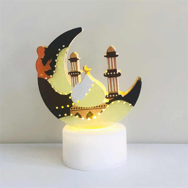 Eid Mubarak – Lanterne Arabe À Led, Lampe À Vent, Décoration Pour