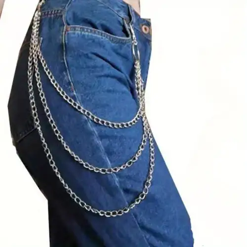 Star Double Layer Waist Chain Men's Decorative Pant Chain - Temu