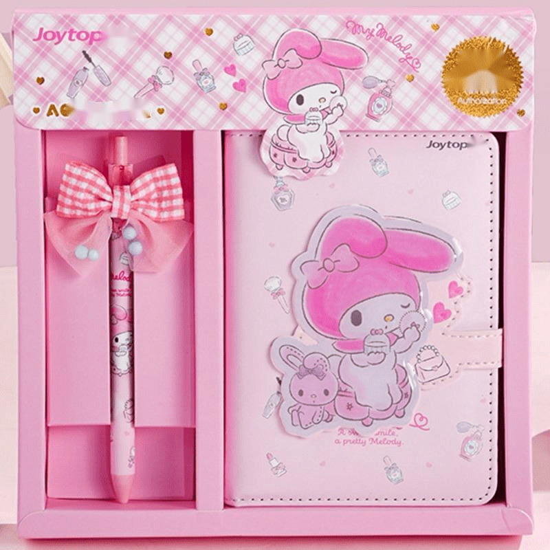 2023 Sanrio Stationery Set Kawaii Mymelody Kuromi Cinnamoroll Student  Cartoon Hand Ledger Sticker Gel Pen Stationery Gift Box - AliExpress