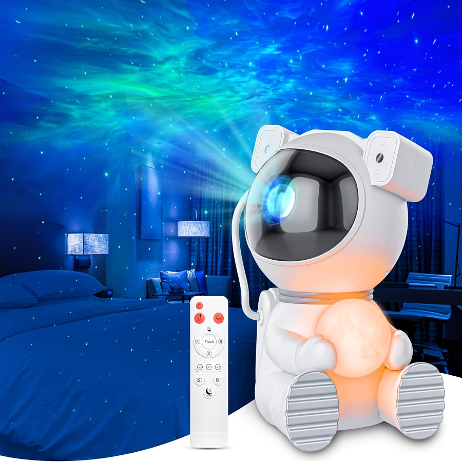 Proyector De Luz Nocturna Astronauta Con Bluetooth Color Blanco