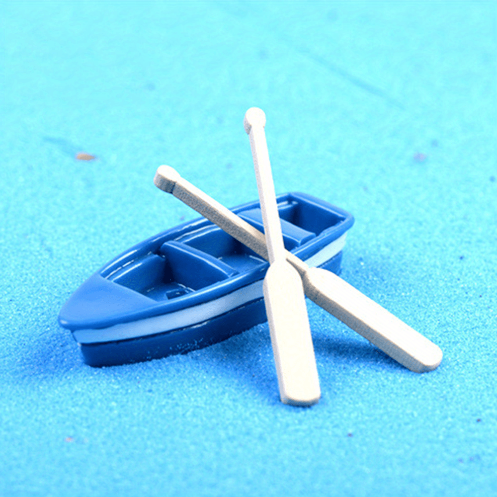 2pcs Mini Boat Decoration With Paddle Wooden Boat Canoe Paddles Landscape  Aquarium Decoration Ornament For Decorations Diy Crafts Fish Tank - Pet  Supplies - Temu