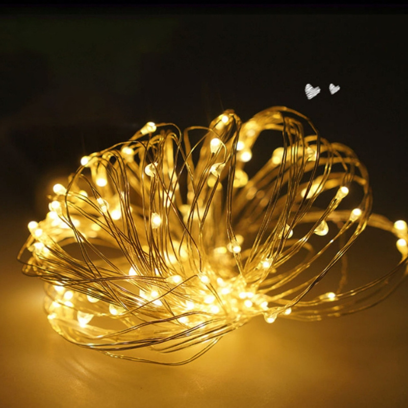 Guirlandes lumineuses LED, fil de cuivre PVC, guirlandes lumineuses USB  multicolores, adaptées à l'intérieur, à