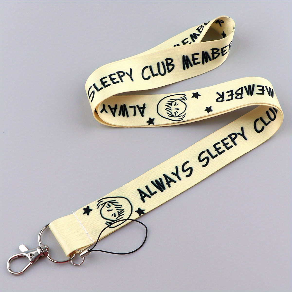 ALWAYS SLEEPY CLUB Neck Strap Lanyards for Keys Keychain Badge Holder ID  Hang Rope Lariat Phone Charm Accessories Detachable 1 pc