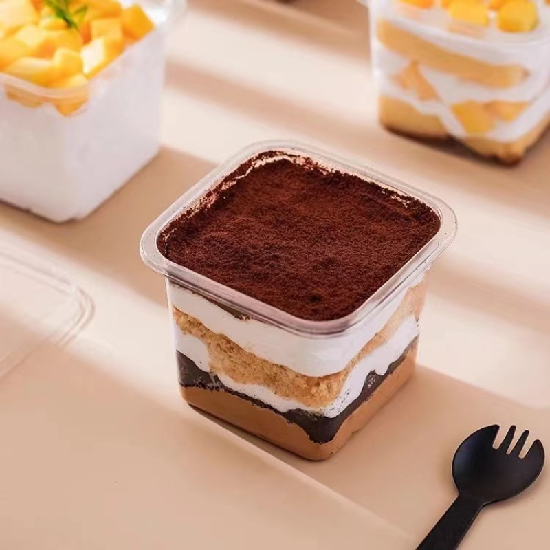 50pcs   dessert packaging boxes     layer cake mousse and fruit bento containers for birthdays parties gift presentation stylish dessert box pet material