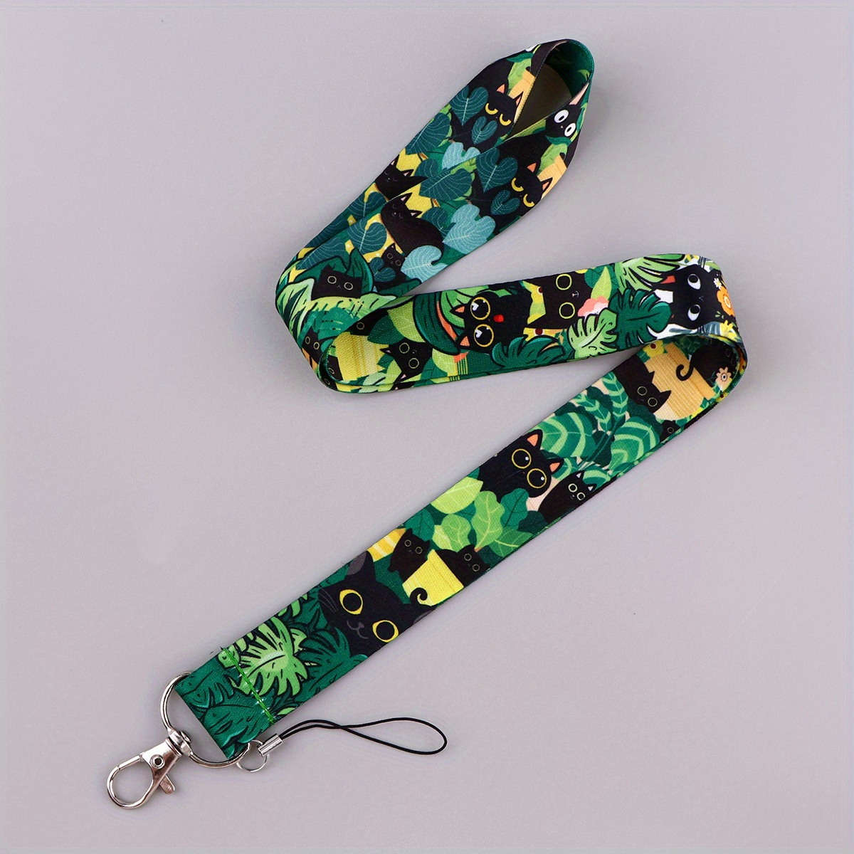  Black Cat Flower Lanyards for Id Badges, Id Badge