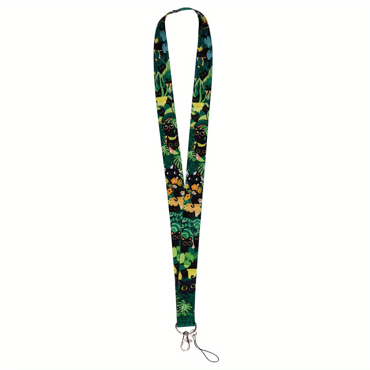 Image of Single Detachable Lanyard Featuring A Black , Perfect For Holding Keys, Id Badges, Credit Cards, And Phone Charms