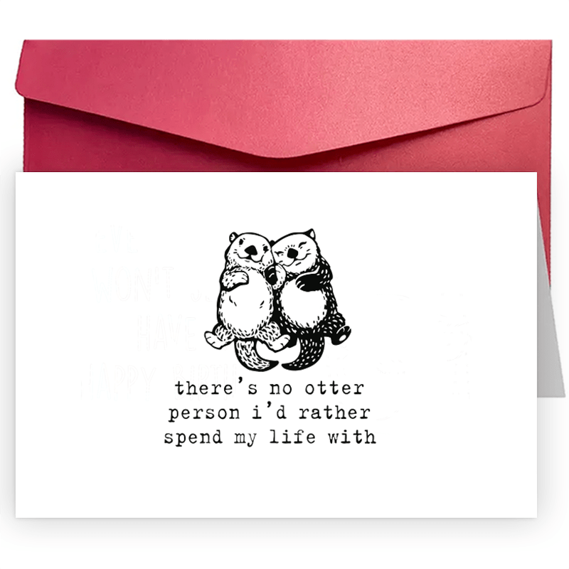 

1pc Funny Creative Valentine's Day Greeting Card Anniversary Card For Husband/ For Wife/ There's No Otter Person I'd Rather Spend My Life With/ Valentine Card/ Valentine's Day Card Eid Al-adha Mubarak