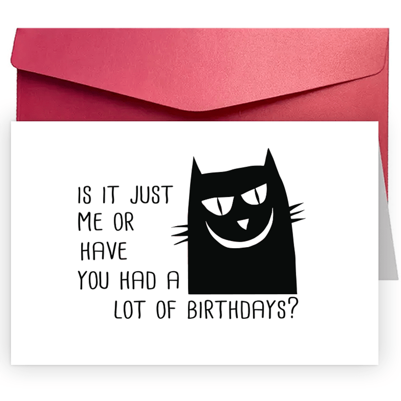 

Is It Just Me Or Have You Had A Lot Of Birthdays/ Funny Birthday Card/ Cat Birthday Cards/ Rude Cards/birthday Cards/ Cat Themed Gifts