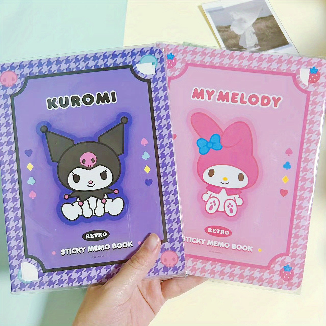Sanrio Kuromi Notebook Kawaii Cinnamoroll Anime Cartoon Cute Student School  Supplies Sticky Note Stationery Kids Toys Girls Gift