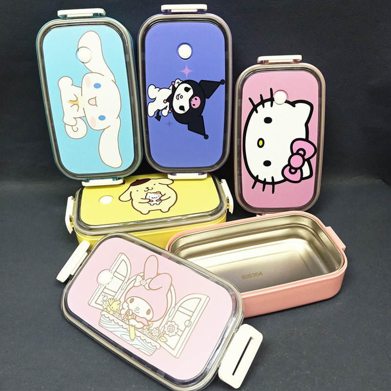 Hello Kitty Kuromi Cinnamoroll Melody Cartoon Lunch Box Anime Bento Box  With Cutlery Set, 3 Compartments Food Container, Microwave Safe, For  Students And Workers, Kitchen Travel Accessories - Temu