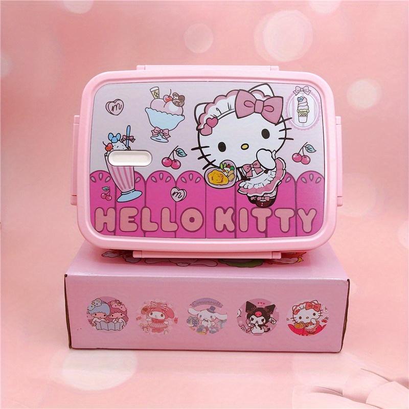 Hello Kitty Kuromi Cinnamoroll Melody Cartoon Lunch Box Anime Bento Box  With Cutlery Set, 3 Compartments Food Container, Microwave Safe, For  Students And Workers, Kitchen Travel Accessories - Temu