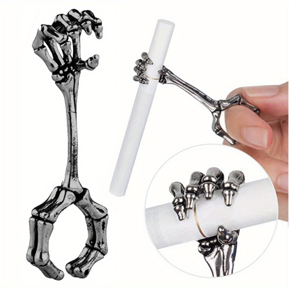 bone cigarette holder 3pcs retro hand bone skeleton smoking rack