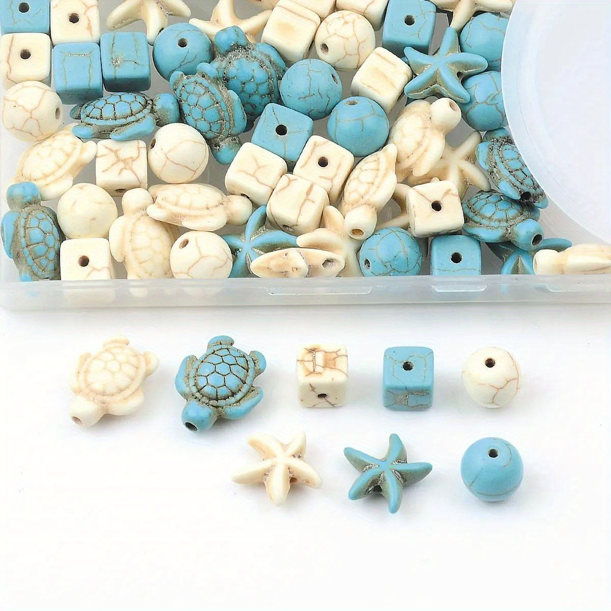 Wholesale Blue Turquoise Turtle Shape Natural Stone Beads for Jewelry  Making DIY Bracelet Necklace Handmade Materials 14x18mm